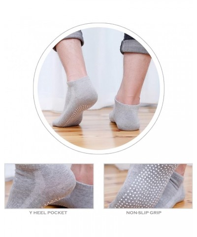 Non Slip Socks Grip Socks for Women Men Cotton Ankle Socks Yoga Socks Pilates Socks Grips Hospital Socks 4 Pairs Black $10.25...