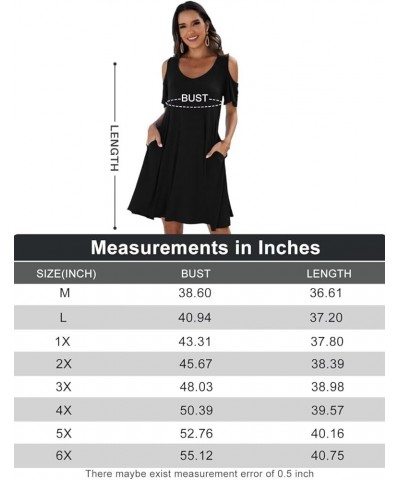 Womens Plus Size Short Sleeve Cold Shoulder V Neck T-Shirt Dress with Pockets Black $15.65 Dresses