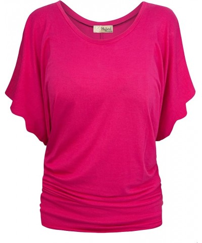 Womens Super Comfy Boat Neck Dolman Top Shirt Fuchsia $10.59 T-Shirts