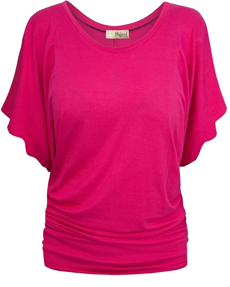 Womens Super Comfy Boat Neck Dolman Top Shirt Fuchsia $10.59 T-Shirts