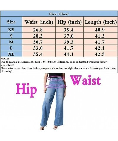 Mid Waist Wide Leg Jeans Seamed Front Baggy Jeans Oprah Favorite Jeans Elastic Waist 2023 New Wide Leg Jean Light Blue $11.31...