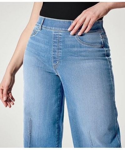 Mid Waist Wide Leg Jeans Seamed Front Baggy Jeans Oprah Favorite Jeans Elastic Waist 2023 New Wide Leg Jean Light Blue $11.31...