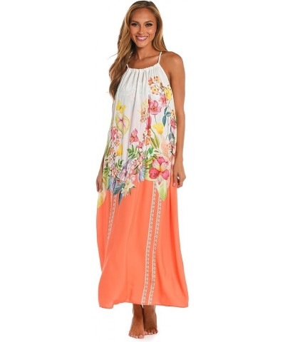 Women's Standard Maxi Dress Swimsuit Cover Up Coral//Into the Garden $36.79 Swimsuits