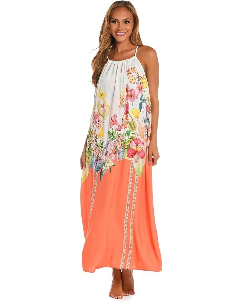 Women's Standard Maxi Dress Swimsuit Cover Up Coral//Into the Garden $36.79 Swimsuits