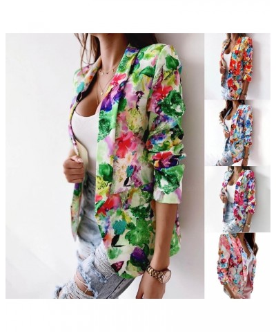 Fashion Spring Coats Womens Elegant Blazer Jackets Floral Print Overcoat Casual Lapel Outwear Loose Open Front Cardigan Pink ...