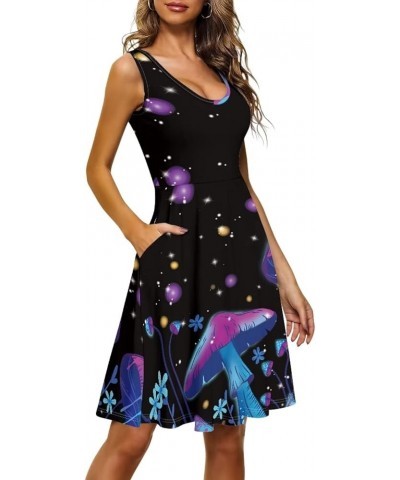 Tank Dress for Women Sleeveless A-line Plus Size XS-4XL Loose Fit Soft Comfy Lightweight Galaxy Mushroom $19.94 Dresses