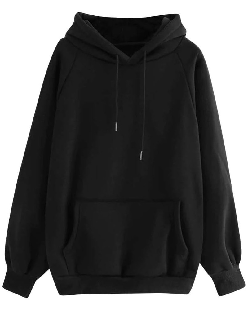 Women's Lightweight Pullover Hoodies Casual Long Sleeve Sweatshirts Top with Pocket Basic Y2K Hoodie Deal of The Day Ac-black...