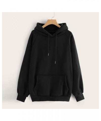 Women's Lightweight Pullover Hoodies Casual Long Sleeve Sweatshirts Top with Pocket Basic Y2K Hoodie Deal of The Day Ac-black...