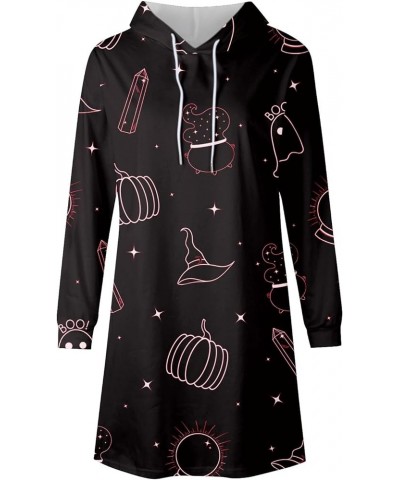 Sweatshirt Dress Women's Fashion Casual Print Long Sleeve Drawstring Hoodie Sweatshirt Dress Hot Pink $13.56 Hoodies & Sweats...