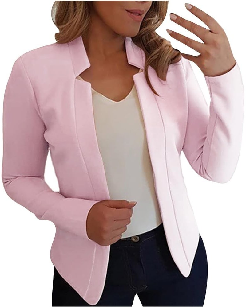 Blazer Jackets for Women Fashion Dressy Open Front Cardigan Jacket Casual Long Sleeve Work Office Suit Jacket 01 Light Pink $...