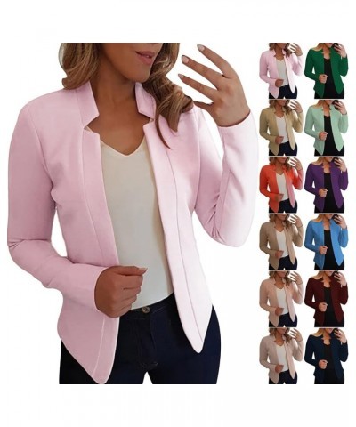 Blazer Jackets for Women Fashion Dressy Open Front Cardigan Jacket Casual Long Sleeve Work Office Suit Jacket 01 Light Pink $...