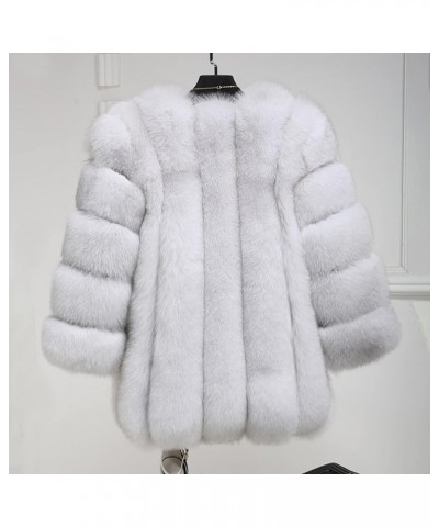 Winter Jackets for Women 2023 Thermal Sherpa Open Front Jacket Oversized Shaggy Faux Shearling Lapel Shacket White $47.52 Coats