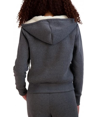 Women's Zip Up Sherpa Lined Hoodie with Pockets Heather Grey $13.19 Hoodies & Sweatshirts