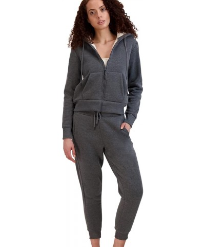 Women's Zip Up Sherpa Lined Hoodie with Pockets Heather Grey $13.19 Hoodies & Sweatshirts