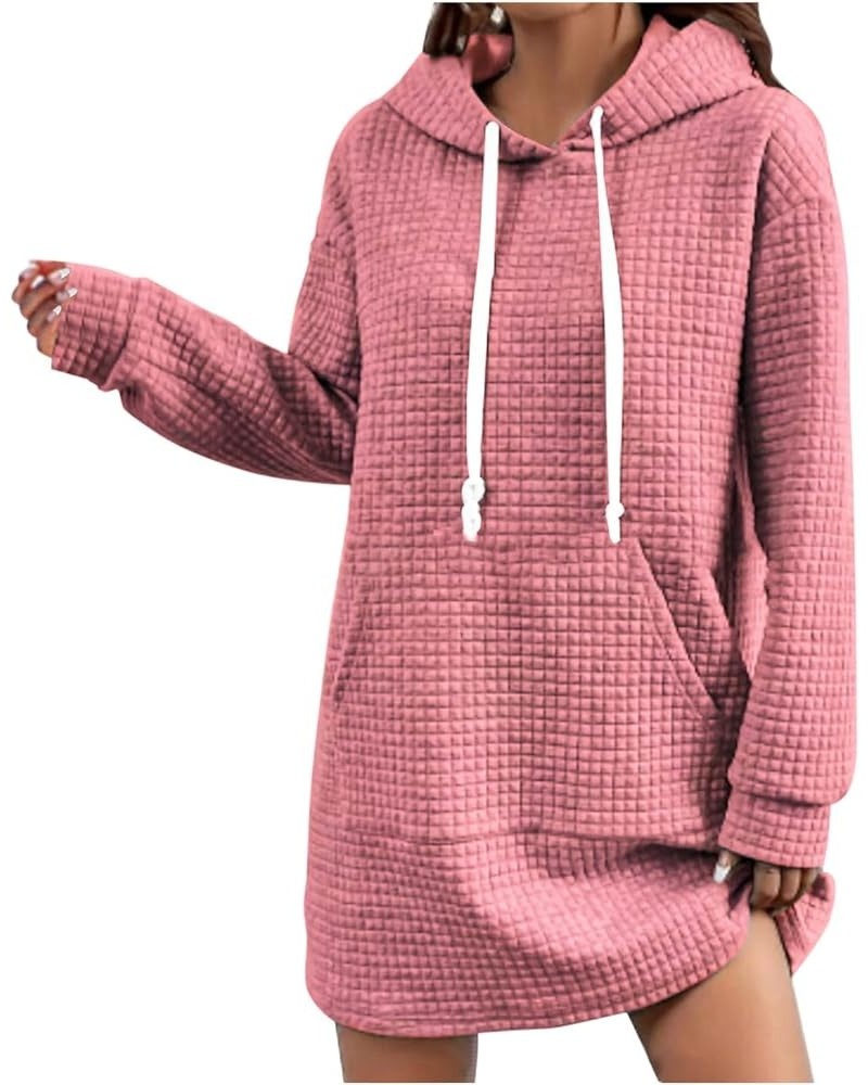 The Warmy Oversized Hoodie Dress For Womens Hoodies Pullover Long Sleeve Hoodies with Pocket A01-pink $12.60 Activewear