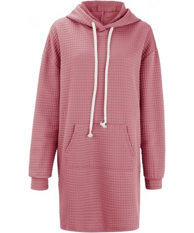 The Warmy Oversized Hoodie Dress For Womens Hoodies Pullover Long Sleeve Hoodies with Pocket A01-pink $12.60 Activewear