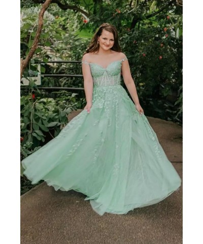 Lace Appliques Prom Dresses for Women Tulle Wedding Dress Long Ball Gown Homecoming Dresses with Split Gold $28.59 Dresses