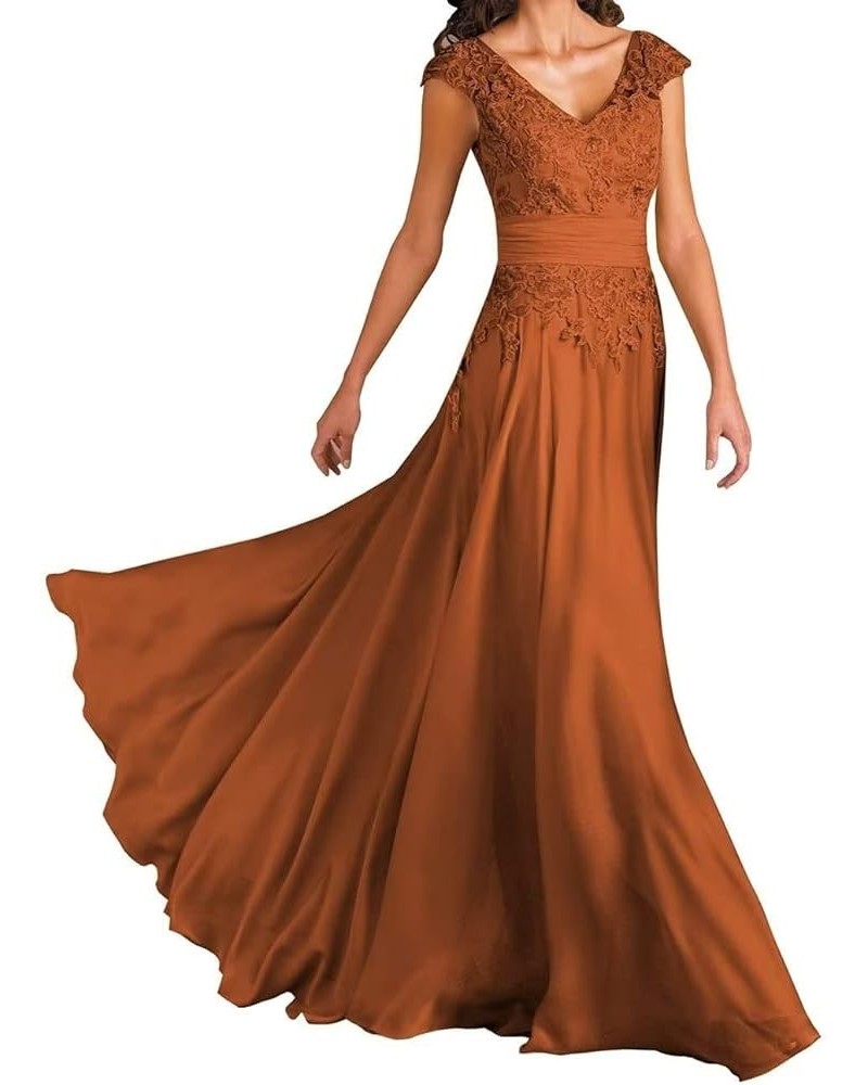 Chiffon Short Sleeve Mother of The Bride Dress Laces Appliques Mother of The Groom Dress Formal Evening Dress Orange $37.43 D...