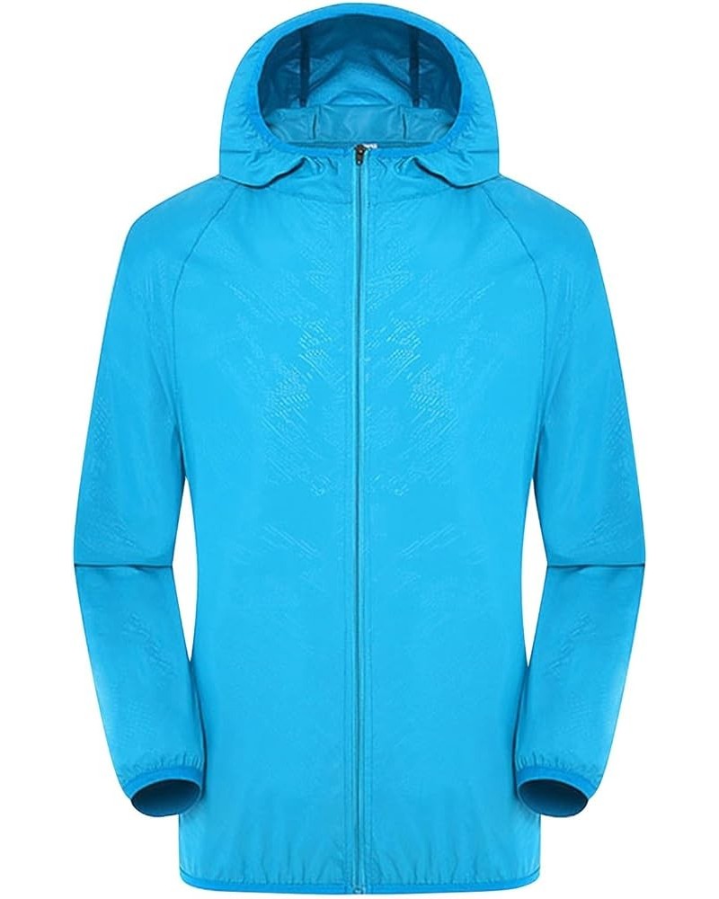 Plus Size Rain Coats for Women with Hood Waterproof Rain Jacket Fashion Packable Lightweight Raincoat Windbreaker A-sky Blue ...