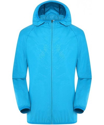 Plus Size Rain Coats for Women with Hood Waterproof Rain Jacket Fashion Packable Lightweight Raincoat Windbreaker A-sky Blue ...