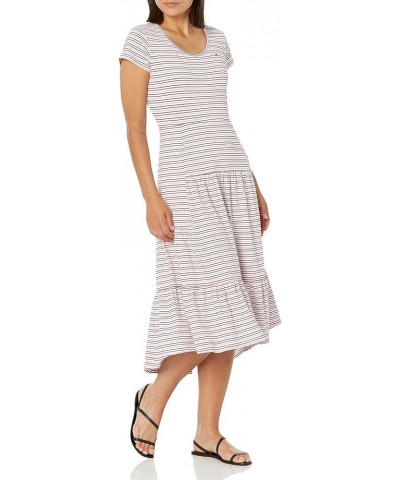 Women's Tiered Stripe Midi Dress Iconic Multi Stripe $25.90 Dresses