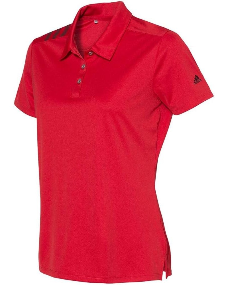 Women's 3-Stripes Shoulder Polo - A325 Collegiate Red/ Black $27.38 Shirts