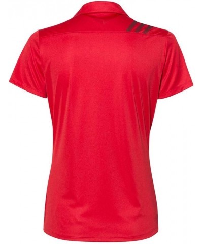 Women's 3-Stripes Shoulder Polo - A325 Collegiate Red/ Black $27.38 Shirts