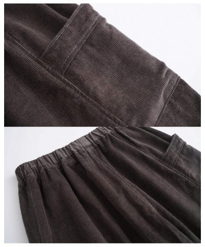 Women's Corduroy Wide Leg Pants with Unique Pockets Bloomers Trousers Gray $12.00 Pants