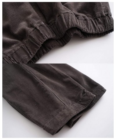 Women's Corduroy Wide Leg Pants with Unique Pockets Bloomers Trousers Gray $12.00 Pants