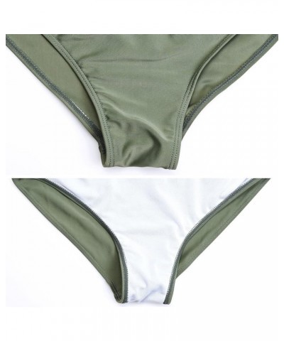 Maternity Bikini Set Two Pieces Pregnancy Swimsuit Bathing Suits High Waisted Ruffle Summer Swimwear Army Green $17.63 Swimsuits