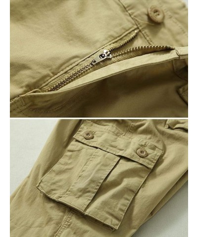 Women's Casual Combat Cargo Pants, Cotton Outdoor Camouflage Military Multi Pockets Work Pants 09 Khaki $27.35 Pants