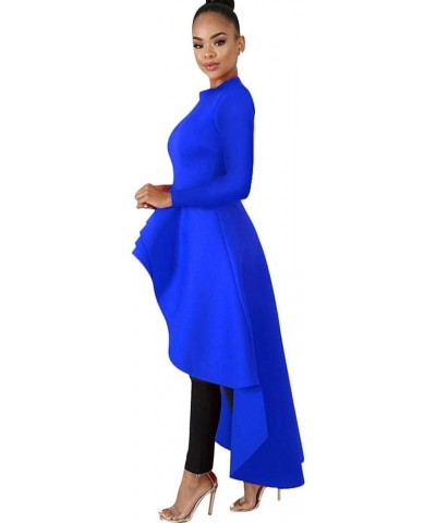 Womens High Low Dress - Fashion Elegant Asymmetrical Irregular Hem Ruffle Peplum Top Tunics Maxi Shirt Dress 01 Long Sleeve -...