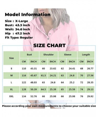 Oversized Sweatshirts for Women 2023 Fall Clothes Casual Long Sleeve Button Down Y2K Hoodie Drawstring Pullover Tops A-blue $...