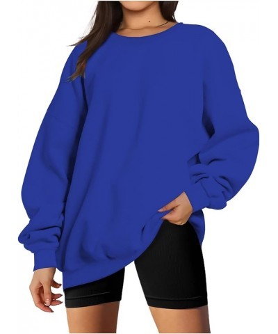 Women Oversized Sweatshirt 2023 Long Sleeve Round Neck Solid Dropped Hoodies Pullover Hoodless Casual Fashion Fall Sweaters 2...