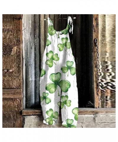 Womens St. Patrick's Day Overalls Vintage Printed Jumpsuit Plus Size Loose Bib Overall Baggy Harem Long Pants 02-khaki $13.72...