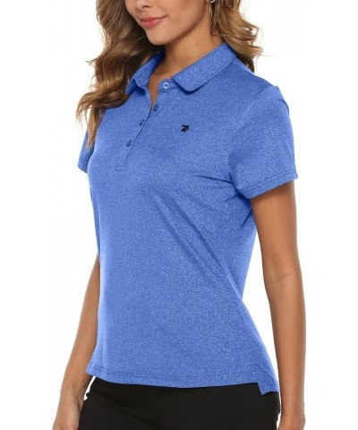 Women's Golf Polo Shirts Lightweight Quick Dry 4 Buttons Short Sleeve Shirts for Tennis Blue $13.34 Shirts