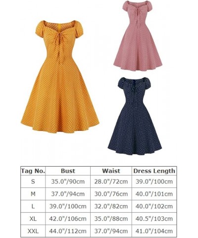 Women Vintage Retro Striped V Neck Dress Swing Dresses Cap Sleeve V Neck Yellow $10.97 Dresses