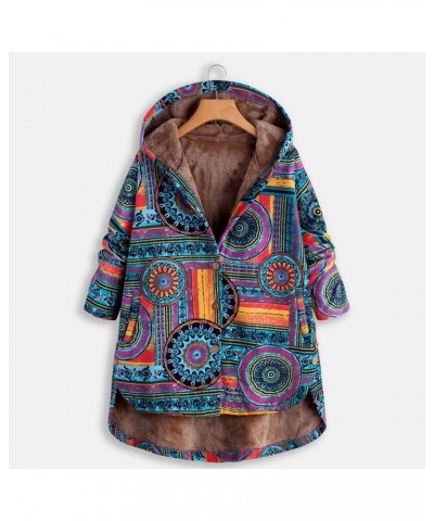 Plus Size Winter Jacket for Women Cute Sherpa Lined Warm Jacket Button Soft Coats Hooded Fleece Fuzzy Outwear Winter Coats fo...