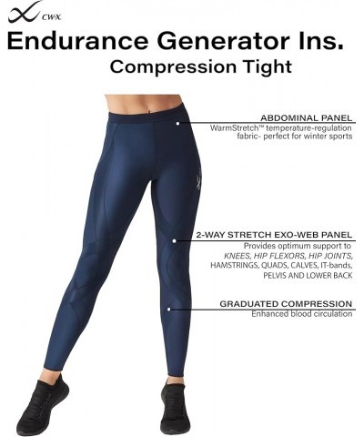 Women's Standard Endurance Generator Insulator Thermal Compression Tights Navy $61.93 Pants