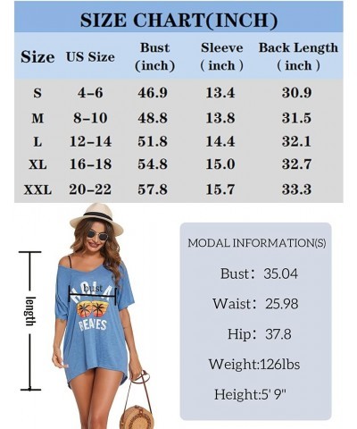 Swimsuit Cover Up Women's Beach Dress Plus Size Bathing Suit Coverup Casual T Shirt Dresses Beachwear Solid Black $14.74 Swim...