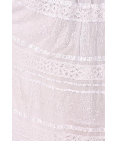 Lace and Ribbon Peasant Boho Skirt White $19.26 Skirts