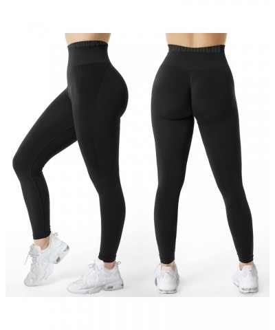 Butt Lifting Workout Leggings for Women High Waisted Yoga Pants Scrunch Butt Gym Seamless Booty Tights (1) Black $10.00 Activ...