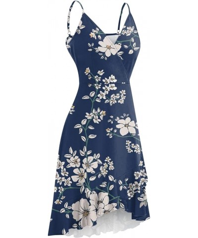 Women's Sexy Summer Dresses Dress Beach Knee Length Dress Adjustable Sling Dress Trendy Dresses 2023 D-navy $11.16 Dresses