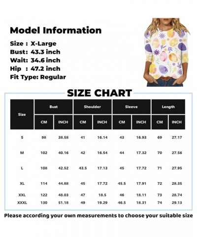 3/4 Sleeve Shirt for Women, Ladies Summer Fashion Shamrock Print T-Shirt Cute Graphic Tees 2024 1-blue $9.79 Activewear