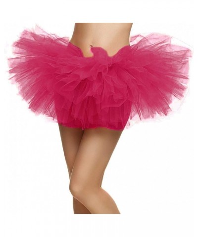 Adult Women's 5 Layered Tulle Ballet Tutu Skirt-Assorted Colors Rose 1 $16.81 Skirts