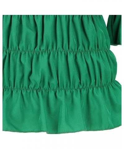 Women Renaissance Blouse Victorian Steampunk Pirate Shirt Off Shoulder Short Sleeve Smocked Blouse Tops Green $14.83 Blouses