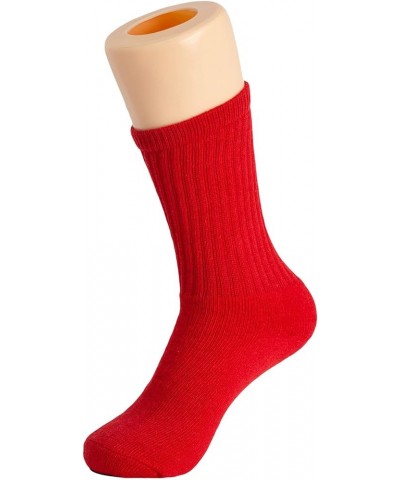 Cotton Crew Athletic Socks for Women Smooth Toe Seam Socks 3 Pairs Red $8.29 Socks