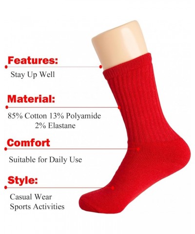 Cotton Crew Athletic Socks for Women Smooth Toe Seam Socks 3 Pairs Red $8.29 Socks