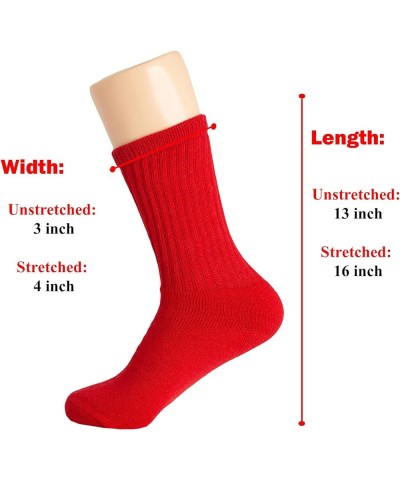 Cotton Crew Athletic Socks for Women Smooth Toe Seam Socks 3 Pairs Red $8.29 Socks