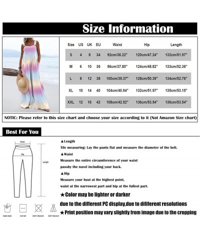 Overalls Women Summer Casual Sleeveless Jumpsuits Stripes Tie Dye Boho Overalls Wide Leg Travel Rompers with Pockets 02-sky B...